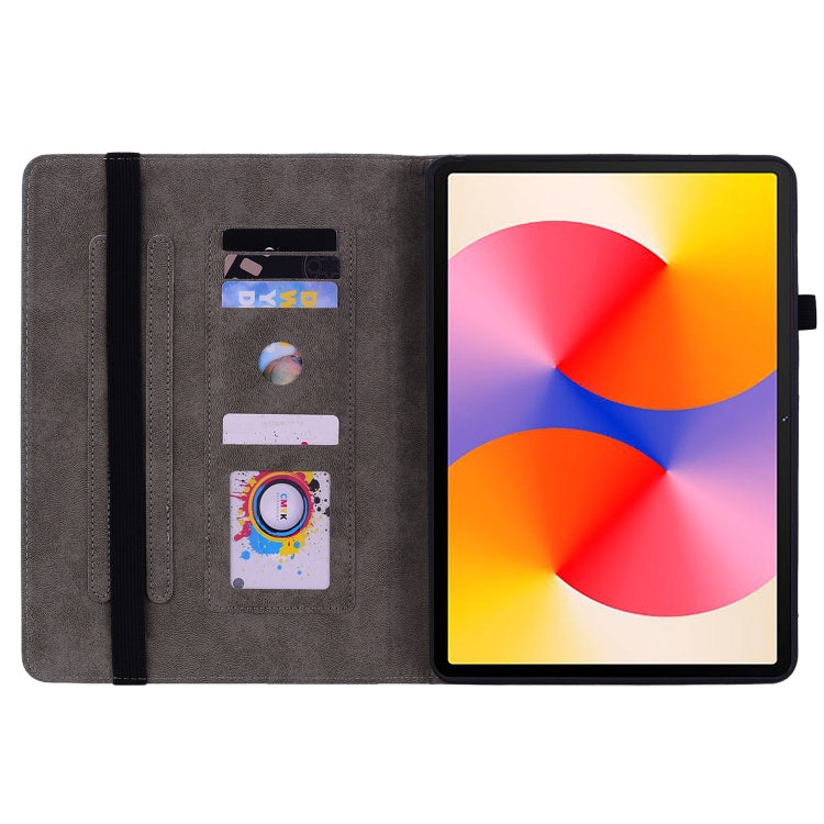 For Huawei MatePad SE 11 2024 Butterfly Rose Embossed Leather Tablet Case(Dark Blue)