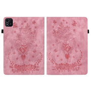 For itel Pad One 10.1 Butterfly Rose Embossed Leather Tablet Case(Pink)