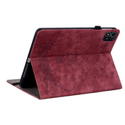 For itel Pad One 10.1 Butterfly Rose Embossed Leather Tablet Case(Red)