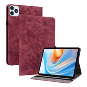 For itel VistaTab 30 Butterfly Rose Embossed Leather Tablet Case(Red)