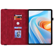 For itel VistaTab 30 Butterfly Rose Embossed Leather Tablet Case(Red)