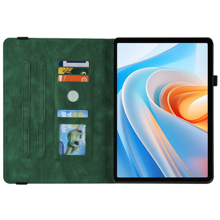 For itel VistaTab 30 Butterfly Rose Embossed Leather Tablet Case(Green)