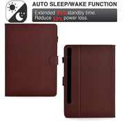 For Samsung Galaxy Tab S9 / S9 FE Solid Color Fiber Texture Smart Tablet Leather Case(Brown)