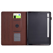 For Samsung Galaxy Tab S9 / S9 FE Solid Color Fiber Texture Smart Tablet Leather Case(Brown)