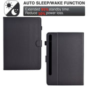 For Samsung Galaxy Tab S9 / S9 FE Solid Color Fiber Texture Smart Tablet Leather Case(Black)