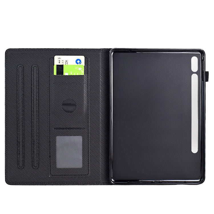 For Samsung Galaxy Tab S9 / S9 FE Solid Color Fiber Texture Smart Tablet Leather Case(Black)