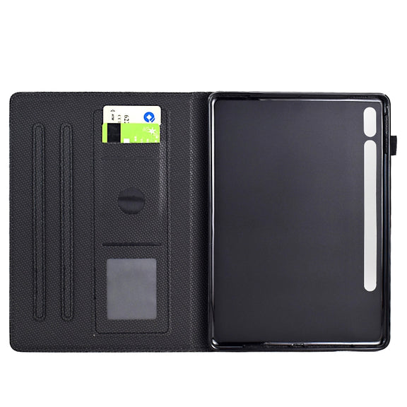 For Samsung Galaxy Tab S9 / S9 FE Solid Color Fiber Texture Smart Tablet Leather Case(Black)