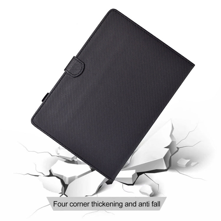 For Samsung Galaxy Tab S9 / S9 FE Solid Color Fiber Texture Smart Tablet Leather Case(Black)