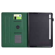 For Samsung Galaxy Tab S9 / S9 FE Solid Color Fiber Texture Smart Tablet Leather Case(Green)