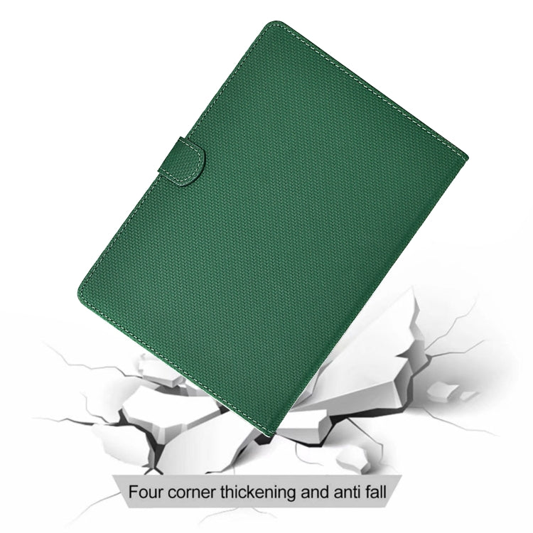For Samsung Galaxy Tab S9 / S9 FE Solid Color Fiber Texture Smart Tablet Leather Case(Green)