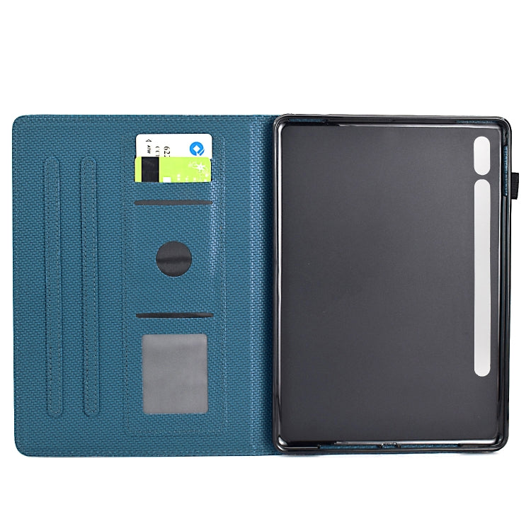 For Samsung Galaxy Tab S9 / S9 FE Solid Color Fiber Texture Smart Tablet Leather Case(Royal Blue)