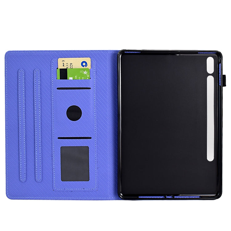 For Samsung Galaxy Tab S9 / S9 FE Solid Color Fiber Texture Smart Tablet Leather Case(Purple)