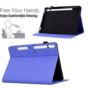 For Samsung Galaxy Tab S9 / S9 FE Solid Color Fiber Texture Smart Tablet Leather Case(Purple)