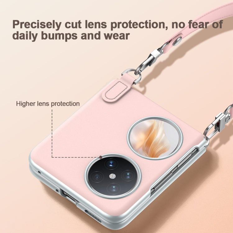 For Huawei nova Flip SULADA Skin Feel Liquid Leather Phone Case with Strap(Black)