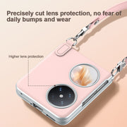 For Huawei Pocket 2 SULADA Skin Feel Liquid Leather Phone Case with Strap(White)