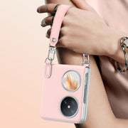 For Huawei nova Flip SULADA Skin Feel Liquid Leather Phone Case with Strap(White)