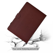 For Lenovo Tab M11 / Xiaoxin Pad 2024 Solid Color Fiber Texture Smart Tablet Leather Case(Brown)
