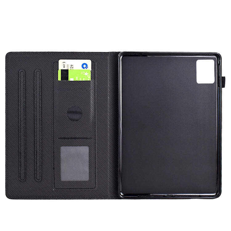 For Lenovo Tab M11 / Xiaoxin Pad 2024 Solid Color Fiber Texture Smart Tablet Leather Case(Black)