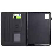 For Lenovo Tab M11 / Xiaoxin Pad 2024 Solid Color Fiber Texture Smart Tablet Leather Case(Black)
