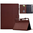 For Lenovo Tab P12 Solid Color Fiber Texture Smart Tablet Leather Case(Brown) - Lenovo by PMC TechLife | Online Shopping South Africa | PMC TechLife | Buy Now Pay Later Mobicred
