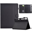 For Lenovo Tab P12 Solid Color Fiber Texture Smart Tablet Leather Case(Black) - Lenovo by PMC TechLife | Online Shopping South Africa | PMC TechLife | Buy Now Pay Later Mobicred