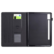 For Lenovo Tab P12 Solid Color Fiber Texture Smart Tablet Leather Case(Black)