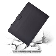 For Lenovo Tab P12 Solid Color Fiber Texture Smart Tablet Leather Case(Black)