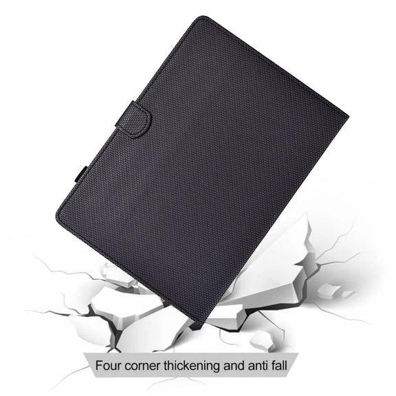 For Lenovo Tab P12 Solid Color Fiber Texture Smart Tablet Leather Case(Black)