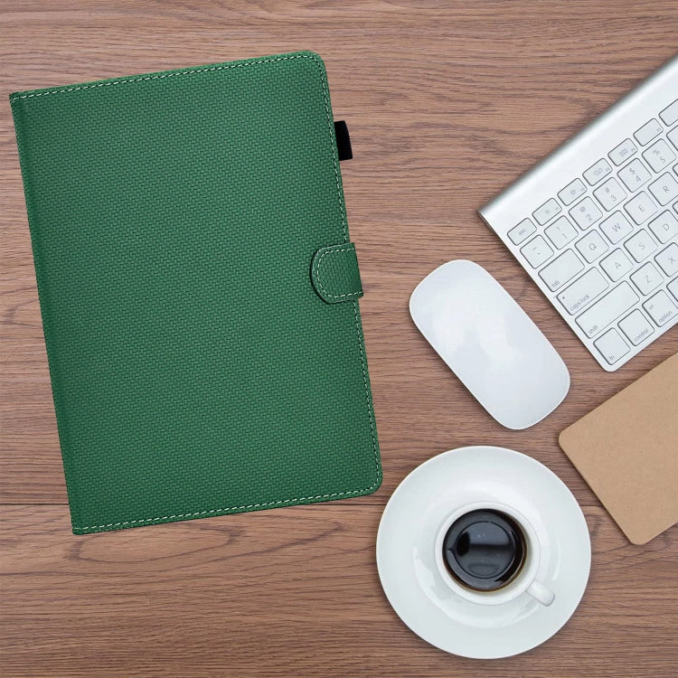 For Lenovo Tab P12 Solid Color Fiber Texture Smart Tablet Leather Case(Green)