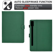 For Lenovo Tab P12 Solid Color Fiber Texture Smart Tablet Leather Case(Green)