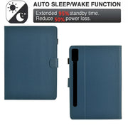 For Lenovo Tab P12 Solid Color Fiber Texture Smart Tablet Leather Case(Royal Blue)