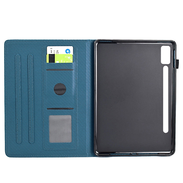 For Lenovo Tab P12 Solid Color Fiber Texture Smart Tablet Leather Case(Royal Blue)