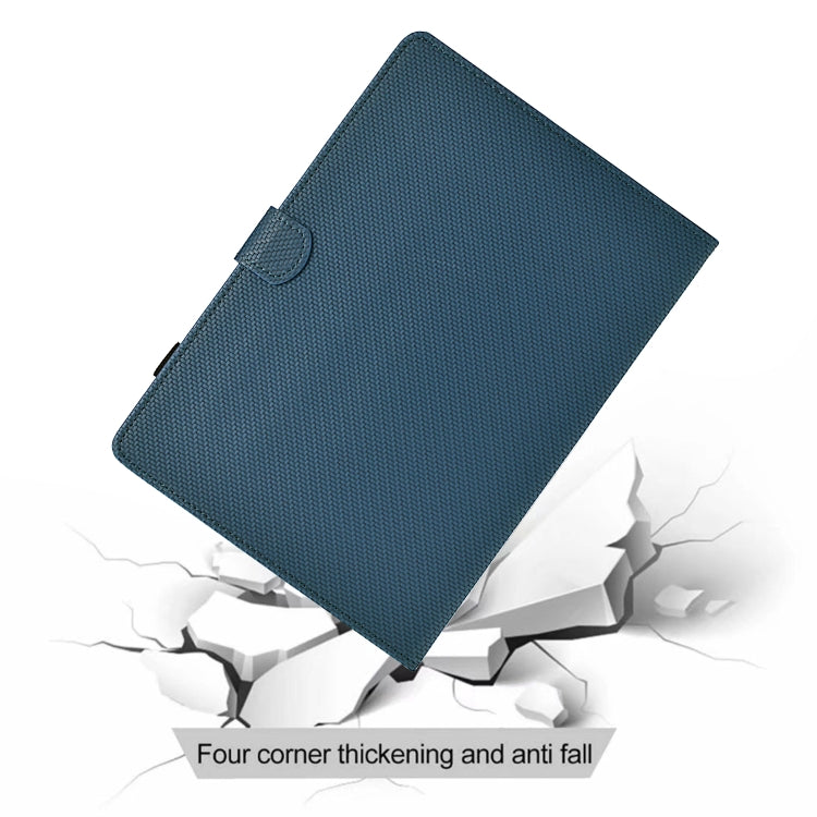 For Lenovo Tab P12 Solid Color Fiber Texture Smart Tablet Leather Case(Royal Blue)