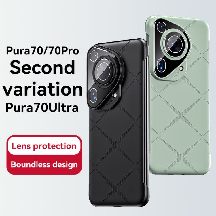 For Huawei Pura 70 Pro Borderless Upshrink Camera Protection Magnetic Phone Case(Silver)