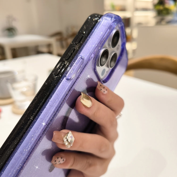 For iPhone 16 Glitter Powder TPU Hybrid PC MagSafe Phone Case(Translucent)