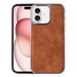 For iPhone 16 Plus Electroplated Side PU Hybrid TPU MagSafe Phone Case(Brown) - iPhone 16 Plus Cases by PMC TechLife | Online Shopping South Africa | PMC TechLife | Buy Now Pay Later Mobicred