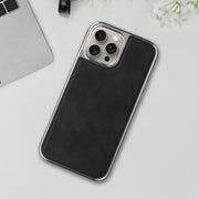 For iPhone 16 Pro Max Electroplated Side PU Hybrid TPU MagSafe Phone Case(Black)