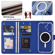 For iPhone 16 Pro Max ViLi GHA-C Series RFID MagSafe Magnetic Flip Leather Phone Case(Blue)