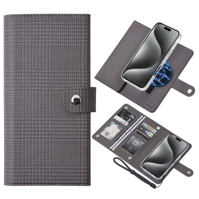 For iPhone 15 Pro Max ViLi GHA-C Series RFID MagSafe Magnetic Flip Leather Phone Case(Grey)