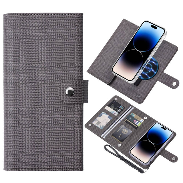 For iPhone 14 Pro ViLi GHA-C Series RFID MagSafe Magnetic Flip Leather Phone Case(Grey)