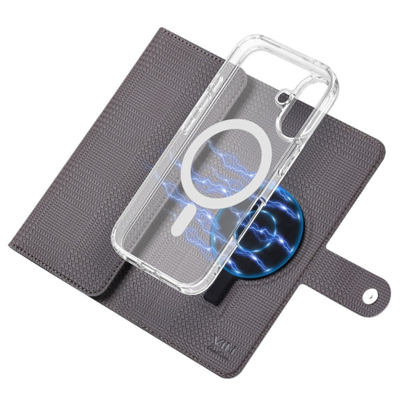 For iPhone 13 Pro ViLi GHA-C Series RFID MagSafe Magnetic Flip Leather Phone Case(Grey)