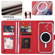 For iPhone 13 Pro ViLi GHA-C Series RFID MagSafe Magnetic Flip Leather Phone Case(Red)