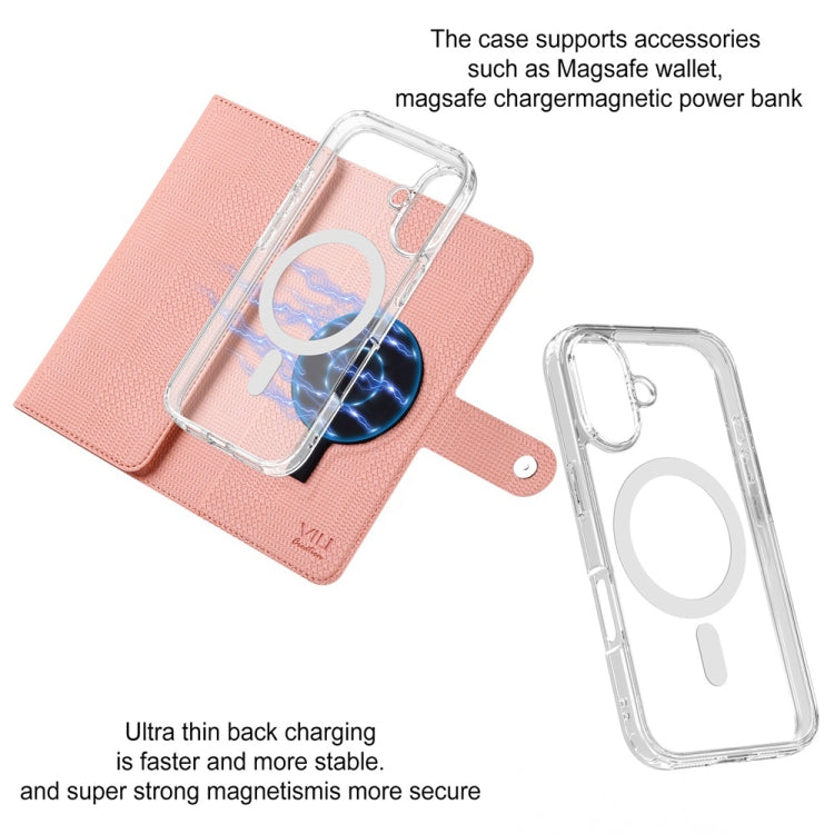 For iPhone 13 ViLi GHA-C Series RFID MagSafe Magnetic Flip Leather Phone Case(Pink)