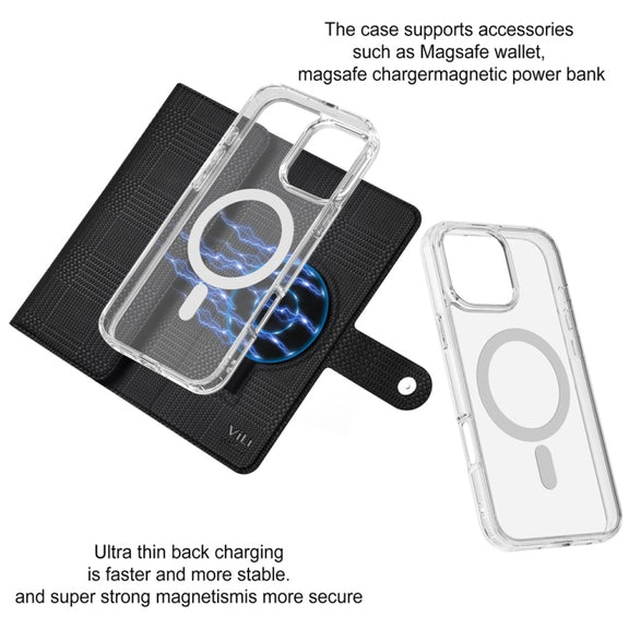 For iPhone 16 ViLi GHB-C Series RFID MagSafe Magnetic Flip Leather Phone Case(Black)