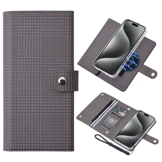 For iPhone 15 Pro ViLi GHB-C Series RFID MagSafe Magnetic Flip Leather Phone Case(Grey)