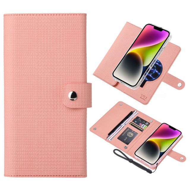 For iPhone 14 ViLi GHB-C Series RFID MagSafe Magnetic Flip Leather Phone Case(Pink)