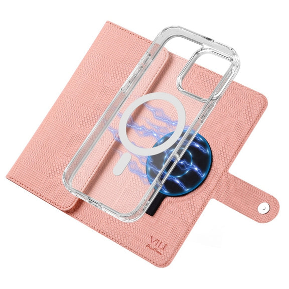 For iPhone 14 Pro ViLi GHB-C Series RFID MagSafe Magnetic Flip Leather Phone Case(Pink)