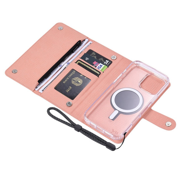 For iPhone 14 Pro ViLi GHB-C Series RFID MagSafe Magnetic Flip Leather Phone Case(Pink)