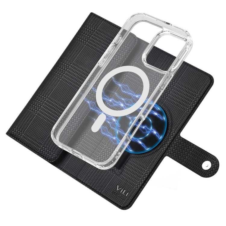 For iPhone 14 Pro ViLi GHB-C Series RFID MagSafe Magnetic Flip Leather Phone Case(Black)
