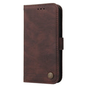 For Samsung Galaxy S25 5G Skin Feel Life Tree Metal Button Leather Phone Case(Brown)